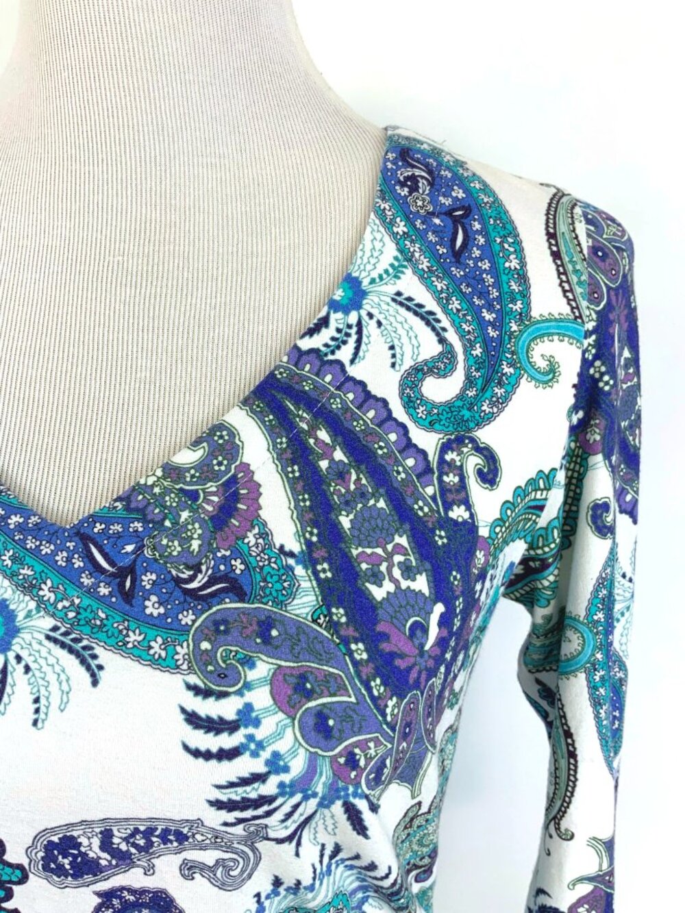 Kuny Barcelona Spanish Resort Wear Paisley Rushed Dress Sz 6 - Picture 7 of 16